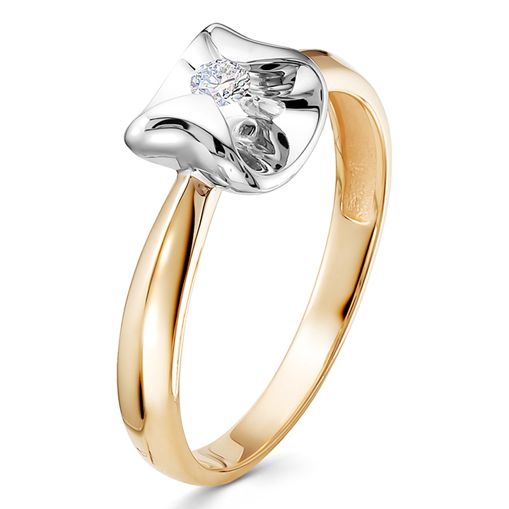 Кольцо, золото, бриллиант, 3871-110
